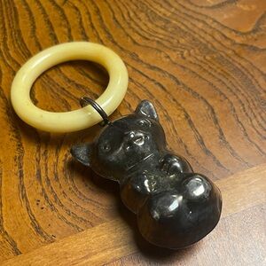 Vintage Sterling silver panda eith ivory/Cream Ring